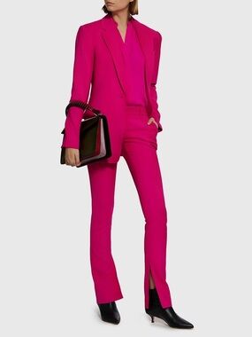 A.L.C. Javier Fuchsia Hot Pink Low Rise Slit Flared Slim Fit Pants